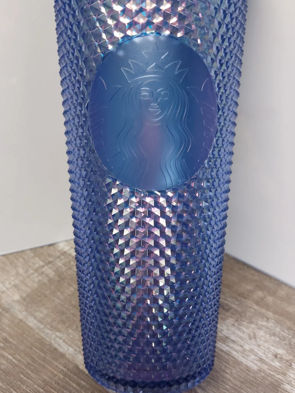 Starbucks Disneyland Resort Iridescent Blue Studded Tumbler with Straw